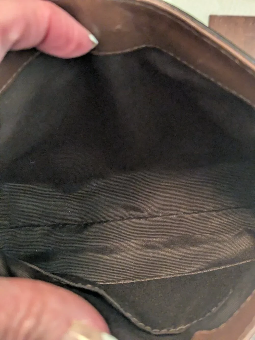 Coach Turnlock Brown Signature Wristlet Mini bag
